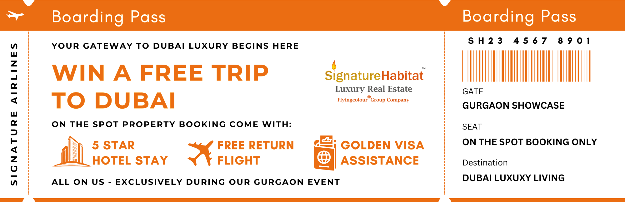 Win a Free Trip to Dubai - Boarding Pass