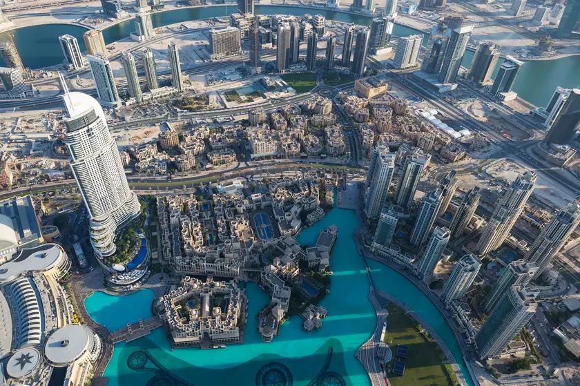 Aerial view of Dubai
